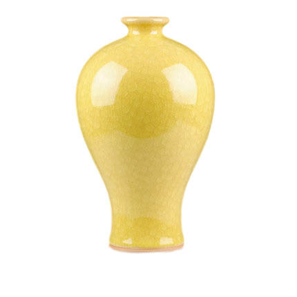 Kompatibel porcelæn til Jahrriesnge yellow ice cube cracked gourd vase cna0736 Kompatibel porcelæn Jahrriesnge til yellow ice cube cracked gourd vase cna0736