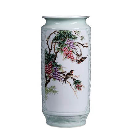 Kompatibel porcelæn til Jahrriesnge relief painting calligraphy cylinder vase cna1133 Kompatibel porcelæn Jahrriesnge til relief painting calligraphy cylinder vase cna1133
